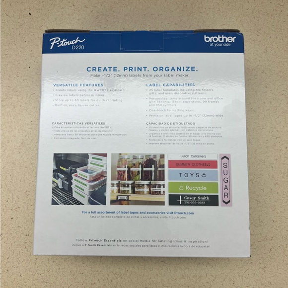 COPY - NWT Brand New In Box Brother P-Touch Label Maker D220 White - Picture 6 of 8